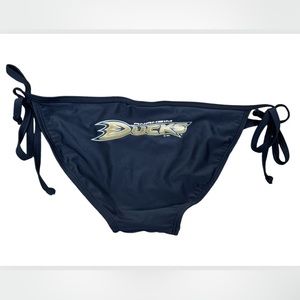 NWT Anaheim Ducks NHL Black Side Tie Bikini Swimsuit Bottom Women’s Size XS